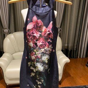 Ted Baker Navy/Floral Halter Mini Dress